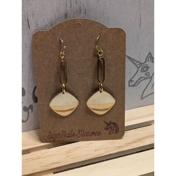 Modern Geometric Dangle Earrings - Picture 1 of 5
